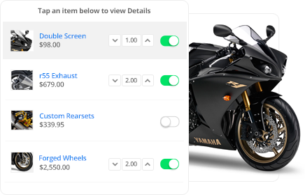 CPQ app for motorcycles